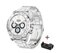 RUMOCOVO Montre Connecté pour hommes, étanche, écran tactile, Bluetooth, pour Android Ios ,Argent