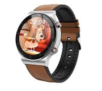 RUMOCOVO® Montre connectée de luxe pour hommes et femmes, bracelet en acier, avec Bluetooth, appel, 1893 - Cuir marron