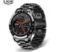 RUMOCOVO® Montre Connectée ,moniteur d'activité physique, fréquence cardiaque, pression artérielle ,Bracelet en acier Noir