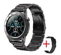 RUMOCOVO Montre Connectée pour hommes, avec podomètre, moniteur d'activité physique, entièrement tactile ,acier noir