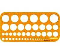 RUMOLD Pochoir circulaire 2010 1-36mm Bord pour encre de Chine Plastique orange