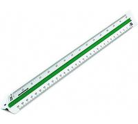 RUMOLD Règle triangulaire 150/DIN/30 Ingénieur 30cm plastique blanc