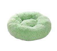 Rumplex Hundebettenmanufaktur Fluffy Wolke Donut Coussin long en peluche rond lavable mignon chaud et doux Lit pour petits chiens et chats 40 x 40 cm (vert)