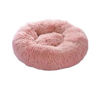 Rumplex Hundebettenmanufaktur Fluffy Wolke Donut Coussin long en peluche rond lavable mignon chaud et doux Lit pour petits chiens et chats 40 x 40 cm (rose)