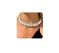 Rumtock Grand collier ras du cou avec perles de cristal rouge pour femmes et filles, collier de mariage, concours de beauté, bijoux tendance à paillettes, Aolly