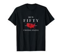 Run 50 States Marathon Fanatic Runner Inspiré de la Course à Pied T-Shirt Graphique avec Valeur