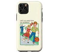 Run Away from Our Problems Sarcastic Retro Funny Adult Humor Coque pour iPhone 11 Pro