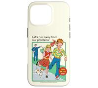 Run Away from Our Problems Sarcastic Retro Funny Adult Humor Coque pour iPhone 16 Pro