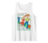 Run Away from Our Problems Sarcastic Retro Funny Adult Humor Débardeur