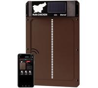 Run-Chicken Porte (Marron) Poulailler Automatique à énergie Solaire, Fonctionne avec Piles, ouvre-Porte électrique programmable avec minuteur, capteur de lumière, modèle Eternal