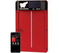 Run-Chicken Porte (Rouge) Poulailler Automatique à énergie Solaire, Fonctionne avec Piles, ouvre-Porte électrique programmable avec minuteur, capteur de lumière, modèle Eternal