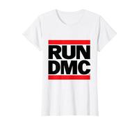 Run DMC Official Logo Light T-Shirt, Femme, Blanc, XL