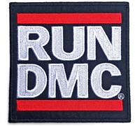 Run Dmc - Rock Off officially licensed products Run Dmc Patch Band Logo Nouveau Officiel Noir Embroidered Woven Iron On Size Accessory Size