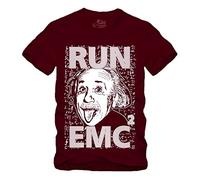 Run EMC ² - T-shirt Albert Einstein S-XXXXL E = mc² Physique Prix Nobel Mathématiques Sheldon Genie Science, marron, L