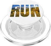 Run Graphic Art for Runners, Vintage, Marathon Trail Retro PopSockets PopGrip pour MagSafe