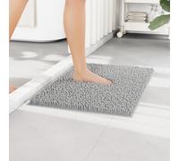RUN HELIX Tapis de Bain Chenille Antidérapant, Tapis de Salle de Bain Doux Et Absorbant (40 x 60 cm, Gris Clair)