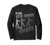 Run Here Comes The Zombies Costume de Zombie Amusant pour Halloween Manche Longue