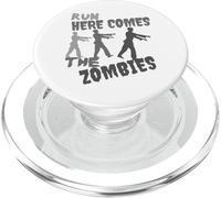 Run Here Comes The Zombies Costume de Zombie Amusant pour Halloween PopSockets PopGrip pour MagSafe