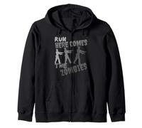 Run Here Comes The Zombies Costume de Zombie Amusant pour Halloween Sweat à Capuche