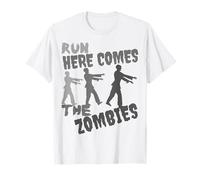 Run Here Comes The Zombies Costume de Zombie Amusant pour Halloween T-Shirt