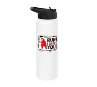 Run I Dare You Baseball Catcher Baseball Player Baseball Stainless Steel Insulated Water Bottle