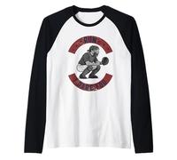 Run I Dare You Funny Baseball Catcher Backstop Batterie Mate Manche Raglan