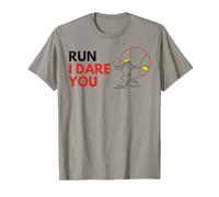Run I Dare You Pichet de Baseball avec Citation Amusante T-Shirt
