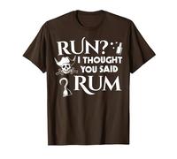 Run I Thought You Said Rum Drôle Adulte Running Pirate T-Shirt, Homme, Marron, M