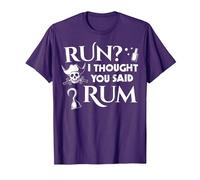 Run I Thought You Said Rum Drôle Adulte Running Pirate T-Shirt, Homme, Violet, S