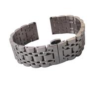 Run Ken 16mm 18mm 19mm 20mm 21mm 22mm 23mm 24mm 25mm 26mm Bracelets Argent Acier Inoxydable Bracelets De Montre Bracelet Fermoir Papillon Polonais(21mm)