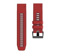 Run Ken 2 6mm 22mm 20mm Strap Quickfit compatible avec Garmin Épixe Fenix 7 7x 7s Solaire 6 6x 6s Pro 5x 5s Plus/Instinct 2 / Forerunner 945 Bande de silicone(Red black,For Fenix 7 (47mm))