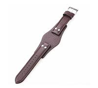 Run Ken 22mm Black Brown Genuine Men's Leather Watch Strap Compatible With Fossil Ch2564 Ch2565 Ch2891ch3051 Wristband Tray Watchband Bracelet Belt(Brown)