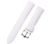 Run Ken 8 10 12 14 15 16 17 18 19 20 Mm Bracelet En Cuir Véritable Montre Ceinture Sangle Montres Bande Femme Rouge Blanc Noir(White,15mm)