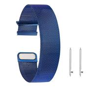 Run Ken Bande de montre universelle de remplacement 18/20 / 22mm Tête plate Sangle milanaise en acier inoxydable Fit magnétique for Samsung Galaxy Huawei Montres(Blue,20mm)