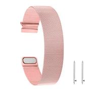 Run Ken Bande de montre universelle de remplacement 18/20 / 22mm Tête plate Sangle milanaise en acier inoxydable Fit magnétique for Samsung Galaxy Huawei Montres(Pink,22mm)