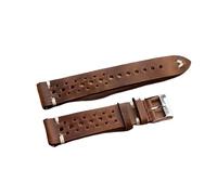 Run Ken Bandes de montre en cuir authentique rétro 20mm 20mm 22mm 24mm de montre de veau de veaux de veau poreuse respirant à la main couture compatible avec les hommes(Brown white wire,24mm)
