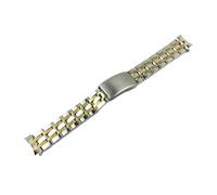Run Ken Bracelet De Montre En Acier Inoxydable 19 Mm 20 Mm Compatible Avec Tissot T17/T014/T41/T461/PRC200/T055/T067 Bracelet De Montre Bracelet Homme Bracelet De Montre Extrémité Incurvée(Gold silver