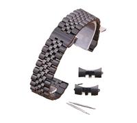 Run Ken Bracelet De Montre En Acier Inoxydable Massif 19/20/21/22mm 12/13/14/16/17/18mm Plat Incurvé Fin Demi-cercle Lien Remplacement(Black,20mm)