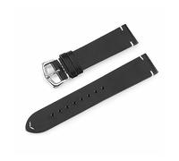 Run Ken Bracelet De Montre en Cuir De Veau 18mm 19mm 20mm 21mm 22mm 24mm Bracelet De Montre Couture Bracelet en Cuir Véritable Bracelet De Poignet Rétro avec Épingles(Black_21mm)