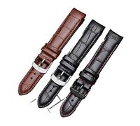 Run Ken Bracelet en cuir véritable avec extrémité incurvée de 20 mm. Compatible avec les bracelets Citizen BL9002-37 05A et BT0001-12E 01A de 21 mm et 22 mm., Ligne rouge/noire, 20mm Silver buckle