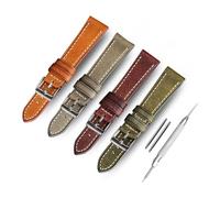 Run Ken Compatible appropriée avec des bretelles d'une montre antique, une bande de montre en cuir de veau à veau à la main 1 8mm 20mm 22mm, Bracelet souple de style rétro givré(Light Brown,18mm)