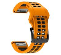 Run Ken Compatible avec Garmin Instinct 2 / Instinct Tactical Solar Strap Bracelet de montre à dégagement rapide Bracelet de montre 22 mm Bracelet en silicone double couleur(Orange black)