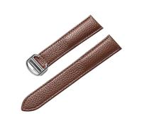 Run Ken Compatible Avec Les Accessoires De Montre À Boucle Déployante For Hommes Et Femmes De Cartier Tank Litchi Grain En Cuir Souple(Dark brown,17mm)