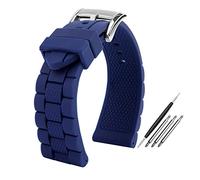 Run Ken Gand de silicone compatible avec citoyen AT8020 Ange bleu AT8020-03L / 54L Sangle JY8035 AIR EAGLE JY8035 AR5905 Bracelet imperméable 20 23mm Noir(Blue,22mm)