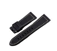 Run Ken Haute Qualité Italienne Épaisseur rétro Crazy Horse Crazy En Cuir Véritable Boucle à broches Compatible avec Panerai Strap Watch Band Tools 26mm(Black strap)