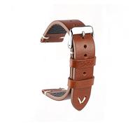 Run Ken Nouvelle bracelet de montre en cuir de cire à huile de 18mm 20mm 22mm Vintage Watch bandeau noir Blue Brown disponible Accessoires de montre à la main(Brown,19mm)