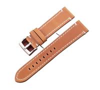 Run Ken Vintage Véritable Watchbands de montre 7 couleurs ceinture 18mm 20mm 22mm 22mm Femmes Femmes Hommes Cowhide Watch Band Bande Accessoires(Brown Silver Clasp,24mm)