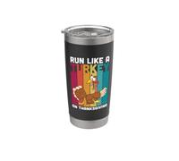 Run Like A Turkey On Thanksgiving Family Thankful Gobelet isotherme en acier inoxydable double paroi