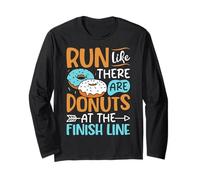 Run Like There are Donuts at Finish Line - Marathoner Donuts Manche Longue