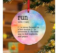Run Noun - Décoration à suspendre avec mots avec définition - Souvenir de ferme - En acrylique transparent - Typographie noire et blanche - Souvenir pour décoration de sapin de Noël, étiquettes